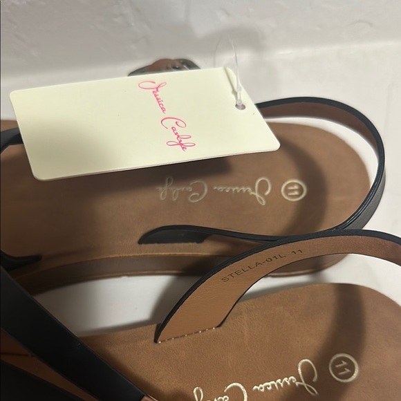 Stellah Black and Brown Sandals with Minimalist Design and Adjustable Straps - Picture 2 of 5